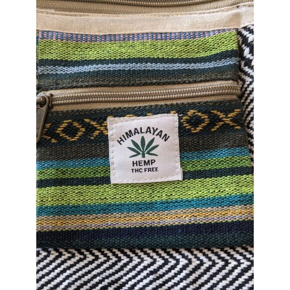 Handmade Himalayan Hemp Shoulder Cross Body Bag Boho Aztec Southwest Hippie - Picture 7 of 8
